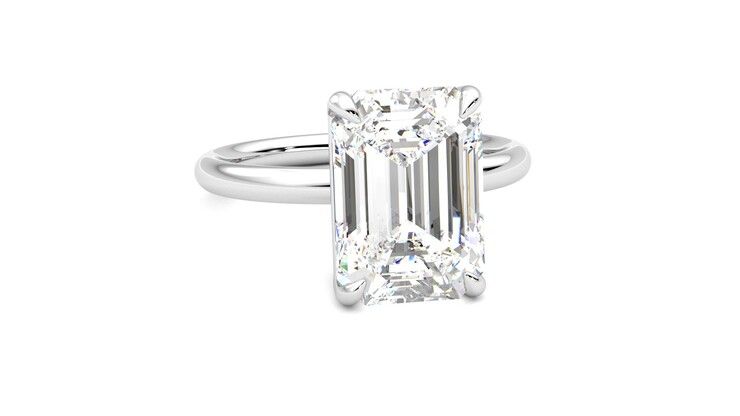 Taylor & Hart Demure Emerald Engagement Ring 360 degree image 3
