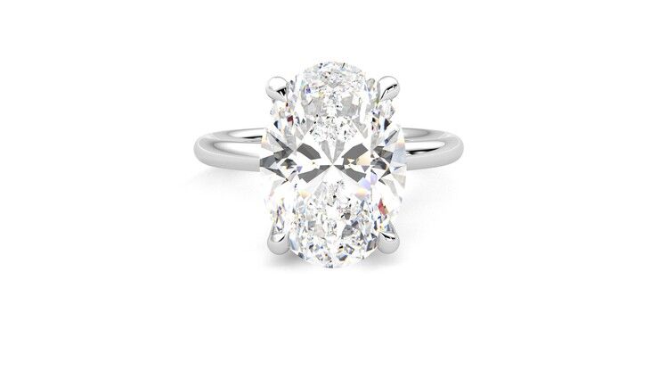 Taylor & Hart Demure Oval Engagement Ring 360 degree image 1