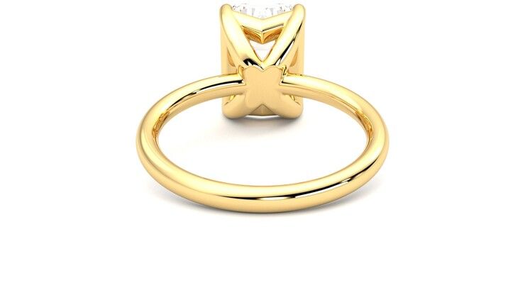 Taylor & Hart Demure Emerald Engagement Ring 360 degree image 15