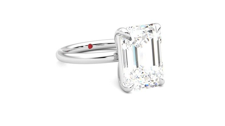 Taylor & Hart Demure Emerald Engagement Ring 360 degree image 5