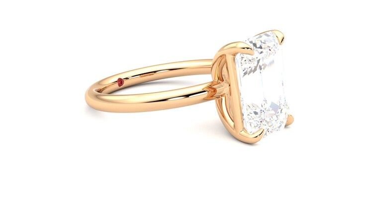 Taylor & Hart Demure Emerald Engagement Ring 360 degree image 7