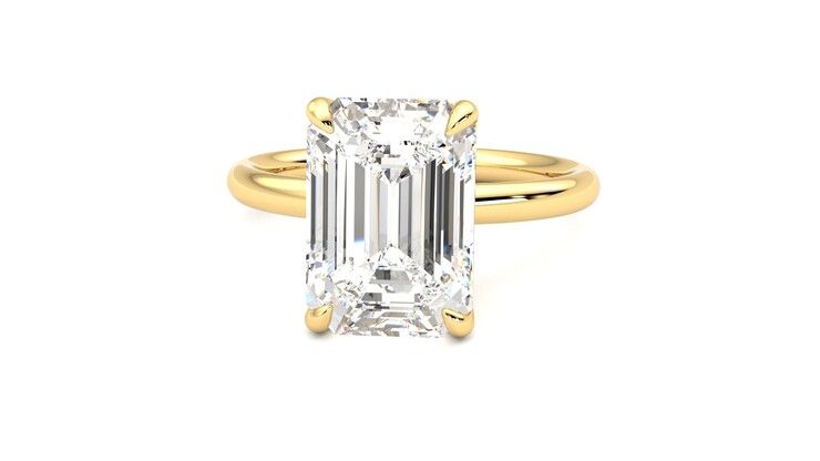 Taylor & Hart Demure Emerald Engagement Ring 360 degree image 28