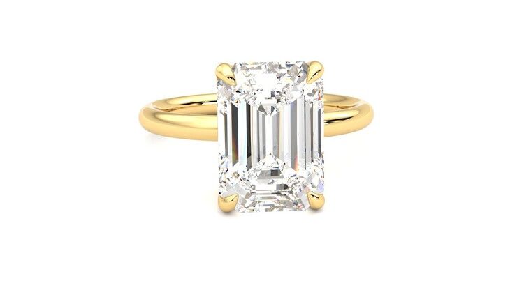 Taylor & Hart Demure Emerald Engagement Ring 360 degree image 2