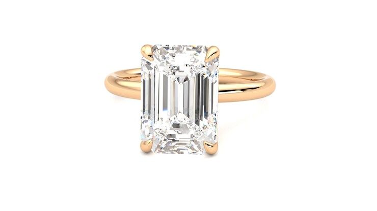 Taylor & Hart Demure Emerald Engagement Ring 360 degree image 28