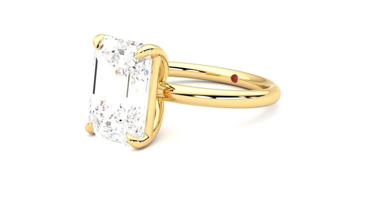 Taylor & Hart Demure Emerald Engagement Ring 360 degree image 24