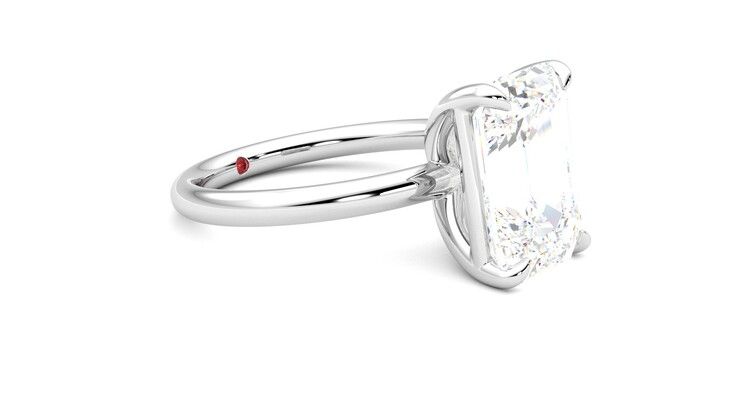 Taylor & Hart Demure Emerald Engagement Ring 360 degree image 7
