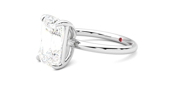 Taylor & Hart Demure Emerald Engagement Ring 360 degree image 23