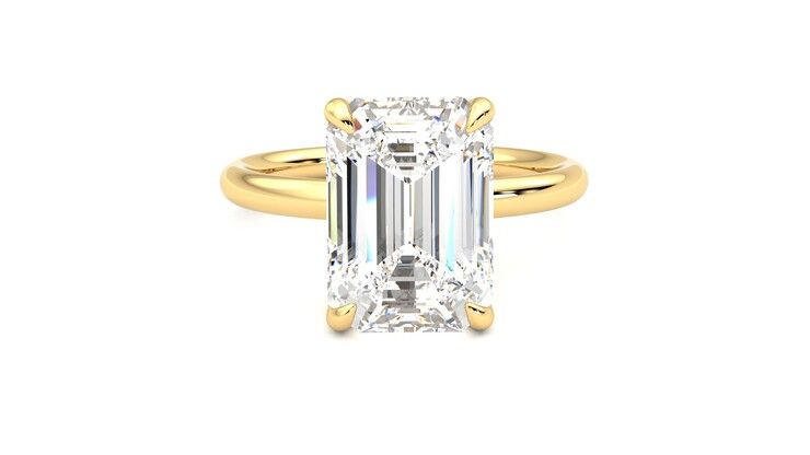 Taylor & Hart Demure Emerald Engagement Ring 360 degree image 1