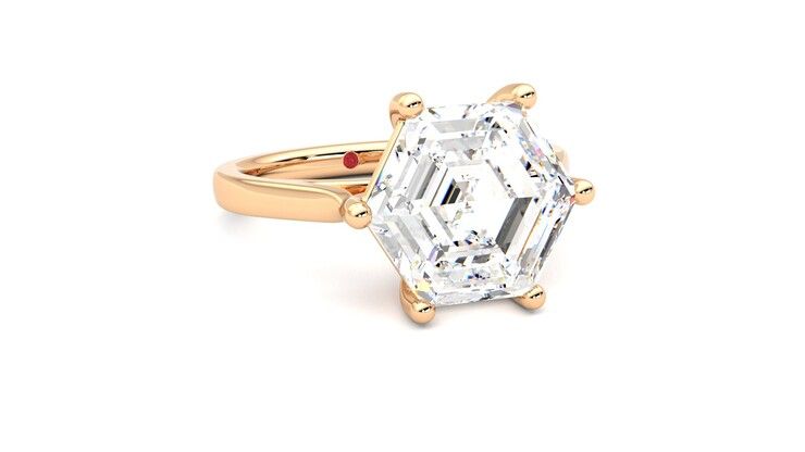 Taylor & Hart Hope Hexagonal Engagement Ring 360 degree image 4
