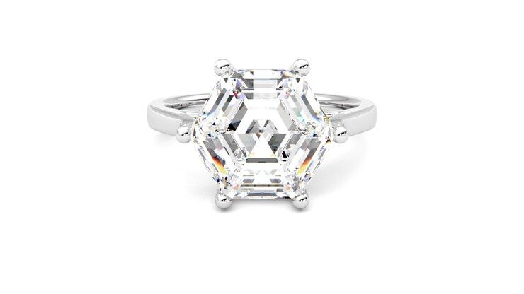 Taylor & Hart Hope Hexagonal Engagement Ring 360 degree image 0