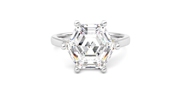 Taylor & Hart Hope Hexagonal Engagement Ring 360 degree image 0