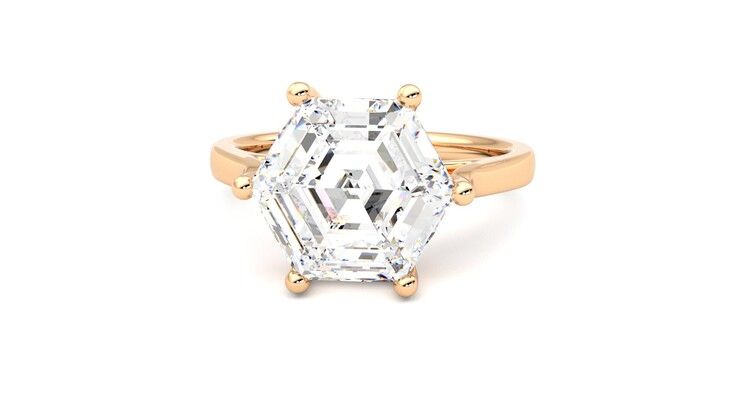 Taylor & Hart Hope Hexagonal Engagement Ring 360 degree image 28