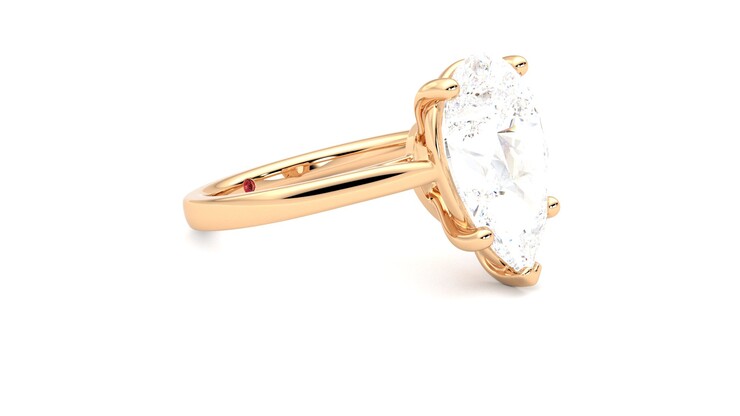 Taylor & Hart Hope Pear Engagement Ring 360 degree image 7
