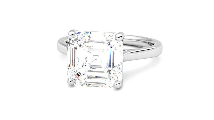 Taylor & Hart Hope Asscher Engagement Ring 360 degree image 27