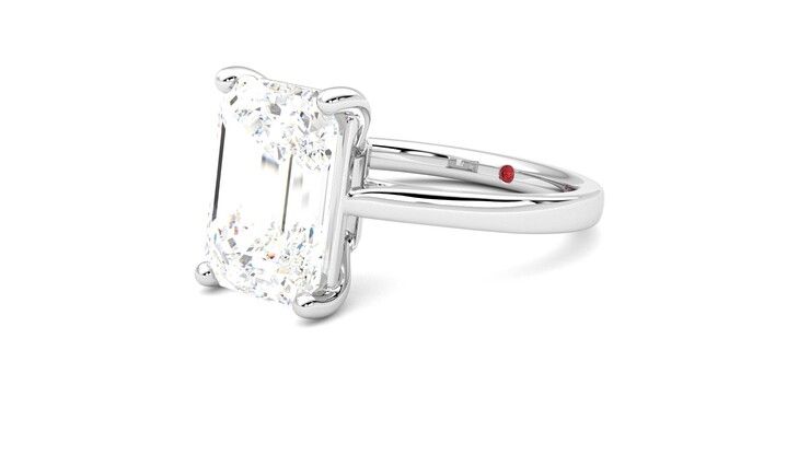 Taylor & Hart Hope Emerald Engagement Ring 360 degree image 24