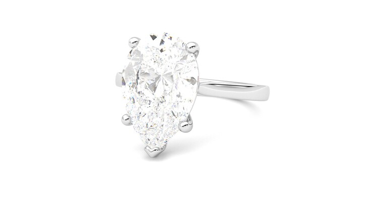 Taylor & Hart Hope Pear Engagement Ring 360 degree image 26