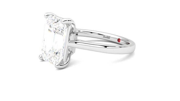 Taylor & Hart Hope Emerald Engagement Ring 360 degree image 23