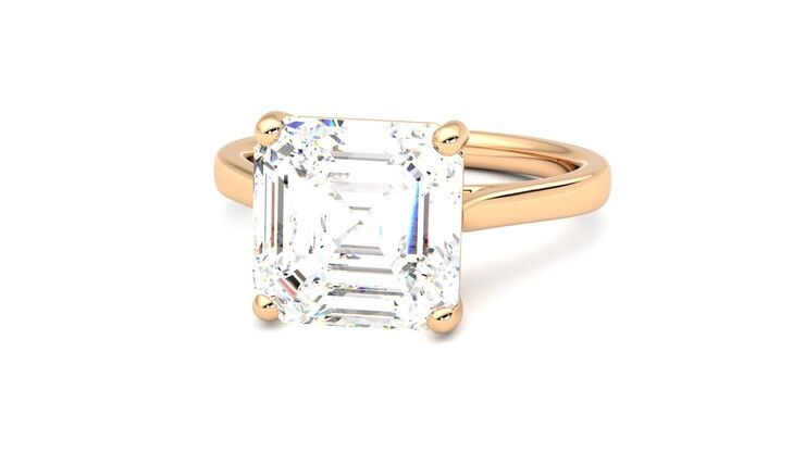 Taylor & Hart Hope Asscher Engagement Ring 360 degree image 27