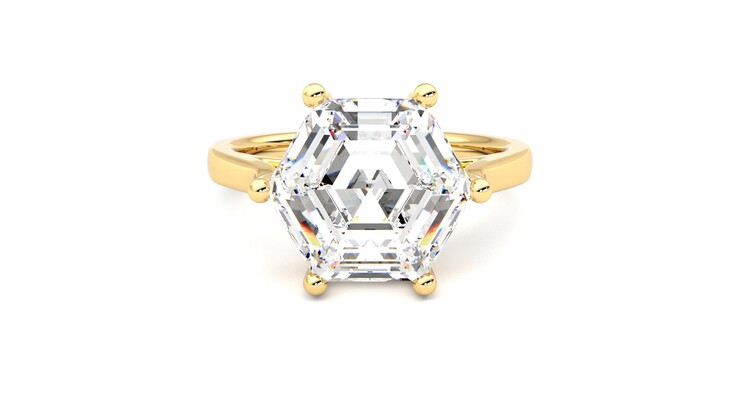 Taylor & Hart Hope Hexagonal Engagement Ring 360 degree image 0