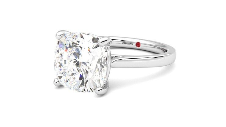 Taylor & Hart Hope Cushion Engagement Ring 360 degree image 25