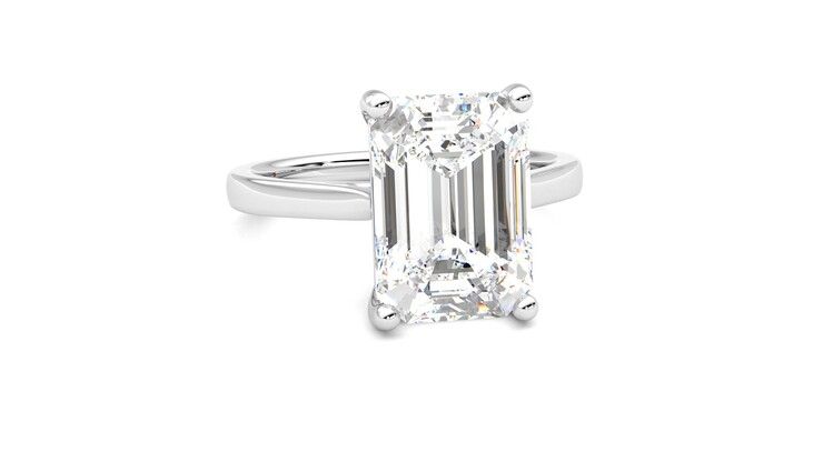 Taylor & Hart Hope Emerald Engagement Ring 360 degree image 3