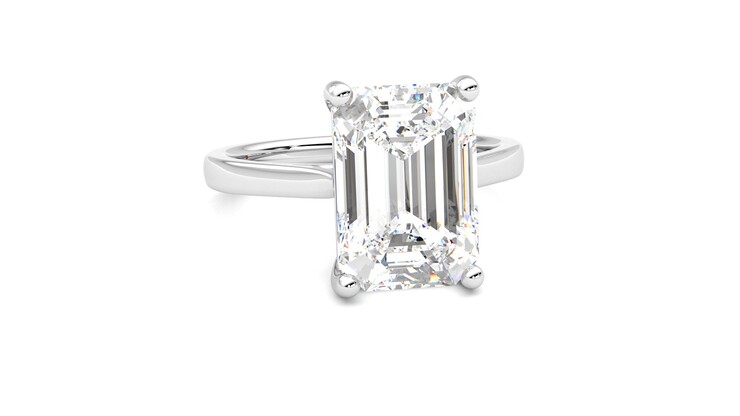 Taylor & Hart Hope Emerald Engagement Ring 360 degree image 3