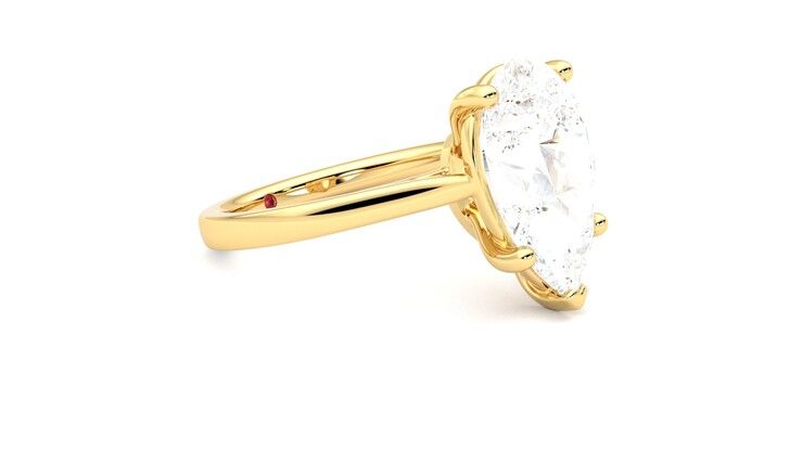 Taylor & Hart Hope Pear Engagement Ring 360 degree image 7