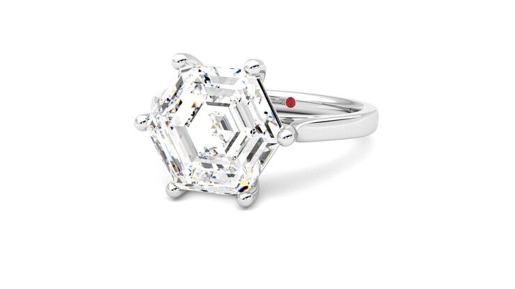 Taylor & Hart Hope Hexagonal Engagement Ring 360 degree image 26