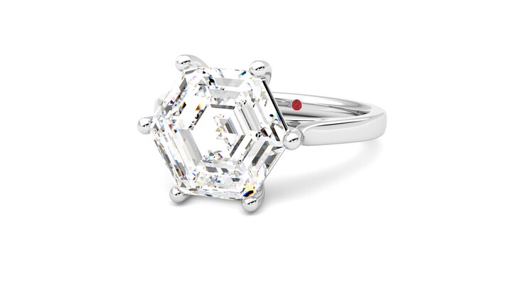 Taylor & Hart Hope Hexagonal Engagement Ring 360 degree image 26