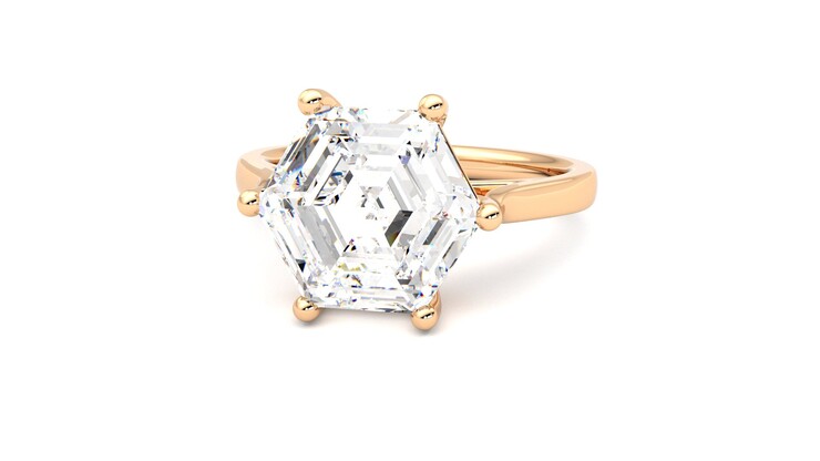 Taylor & Hart Hope Hexagonal Engagement Ring 360 degree image 27