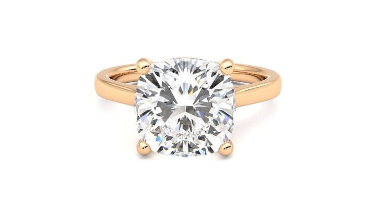 Taylor & Hart Hope Cushion Engagement Ring 360 degree image 29