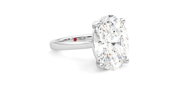 Taylor & Hart Hope Oval Engagement Ring 360 degree image 5