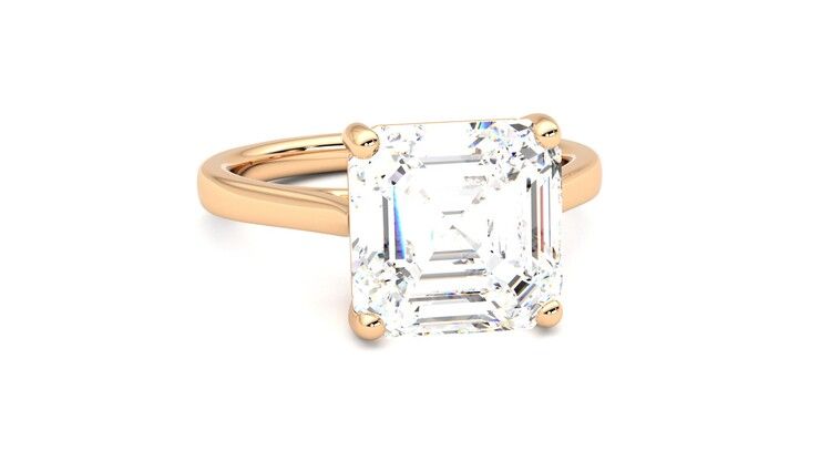 Taylor & Hart Hope Asscher Engagement Ring 360 degree image 3