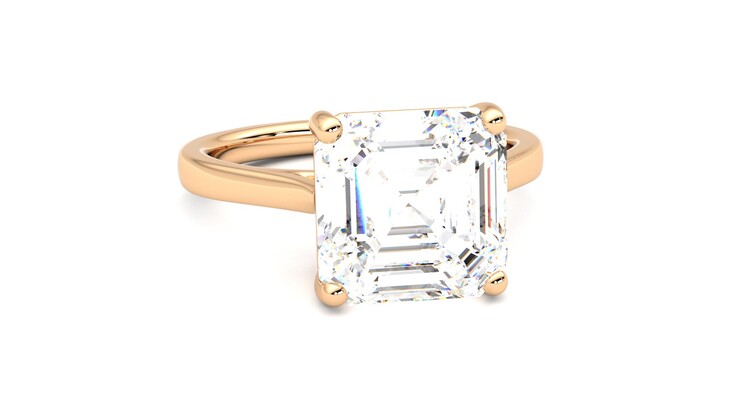 Taylor & Hart Hope Asscher Engagement Ring 360 degree image 3