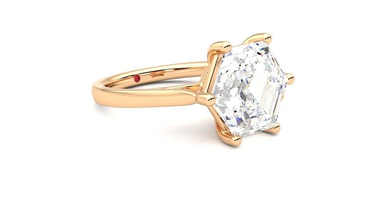 Taylor & Hart Hope Hexagonal Engagement Ring 360 degree image 6