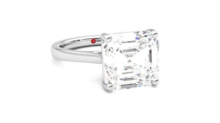 Taylor & Hart Hope Asscher Engagement Ring 360 degree image 4