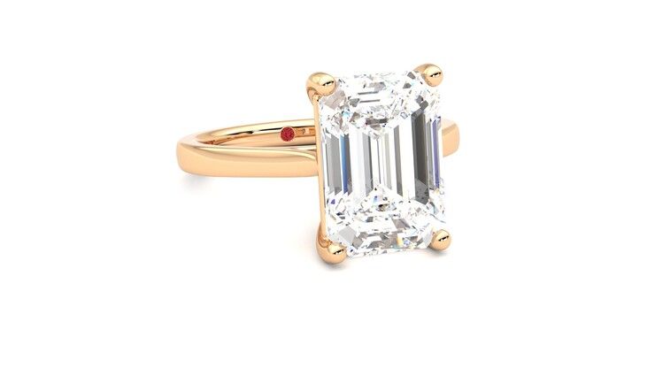 Taylor & Hart Hope Emerald Engagement Ring 360 degree image 4