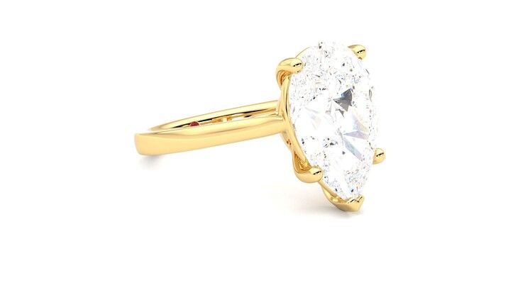 Taylor & Hart Hope Pear Engagement Ring 360 degree image 6