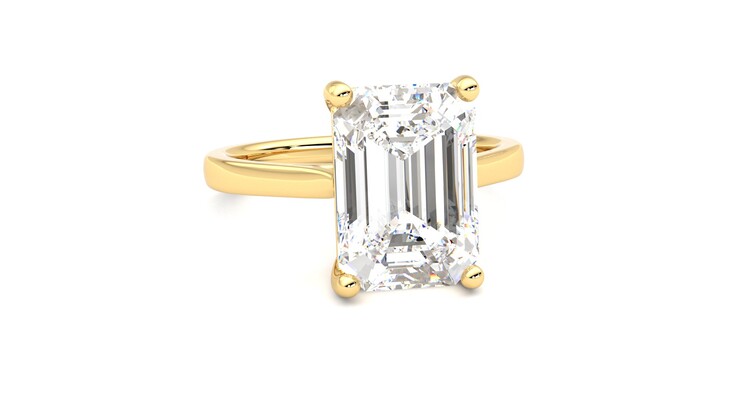 Taylor & Hart Hope Emerald Engagement Ring 360 degree image 3
