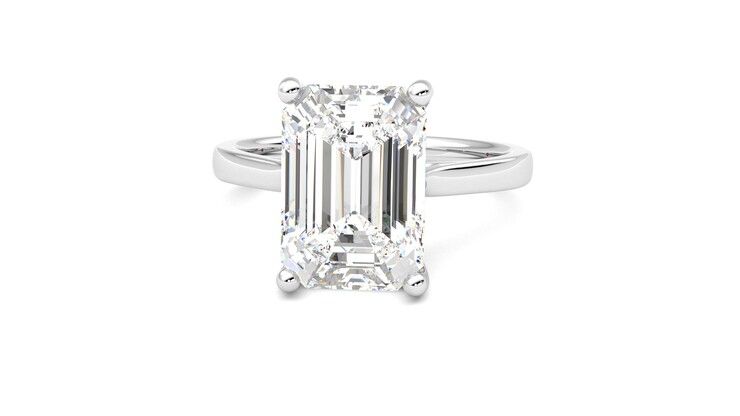 Taylor & Hart Hope Emerald Engagement Ring 360 degree image 28