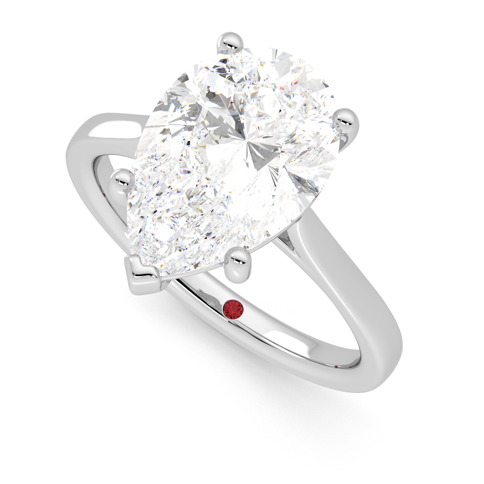 Taylor & Hart Hope Pear Engagement Ring 0
