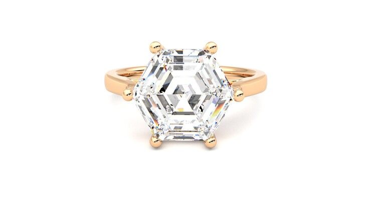 Taylor & Hart Hope Hexagonal Engagement Ring 360 degree image 29