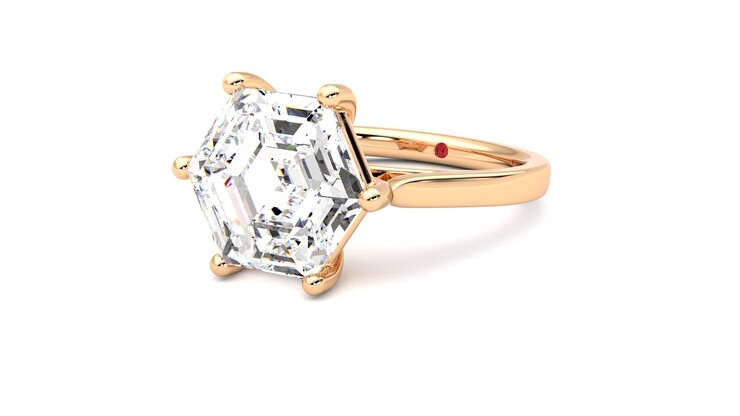 Taylor & Hart Hope Hexagonal Engagement Ring 360 degree image 25