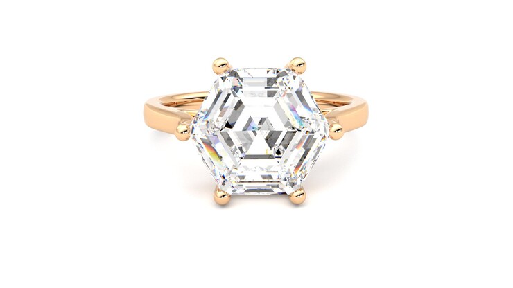 Taylor & Hart Hope Hexagonal Engagement Ring 360 degree image 1