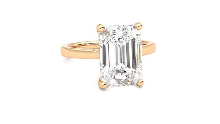 Taylor & Hart Hope Emerald Engagement Ring 360 degree image 3