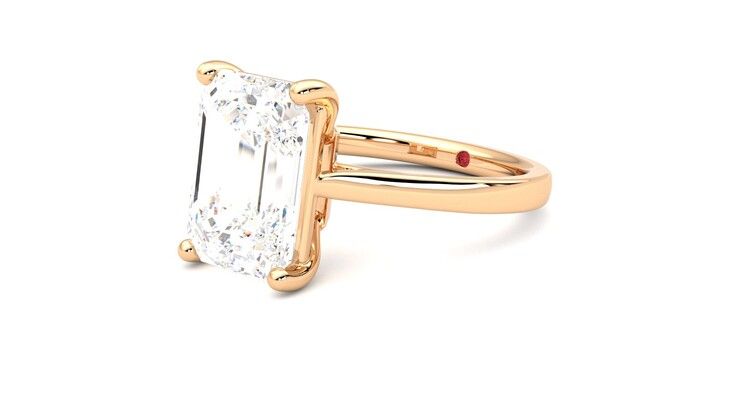 Taylor & Hart Hope Emerald Engagement Ring 360 degree image 24