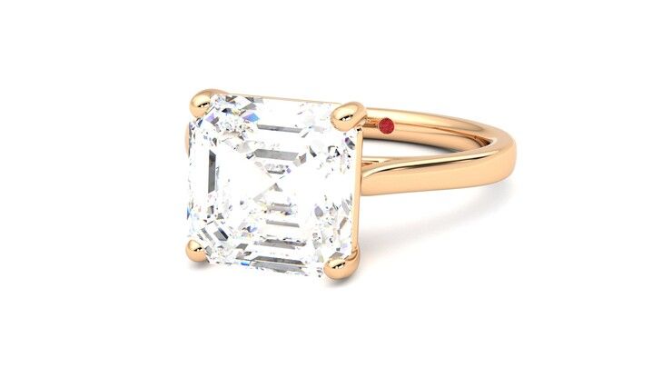 Taylor & Hart Hope Asscher Engagement Ring 360 degree image 26