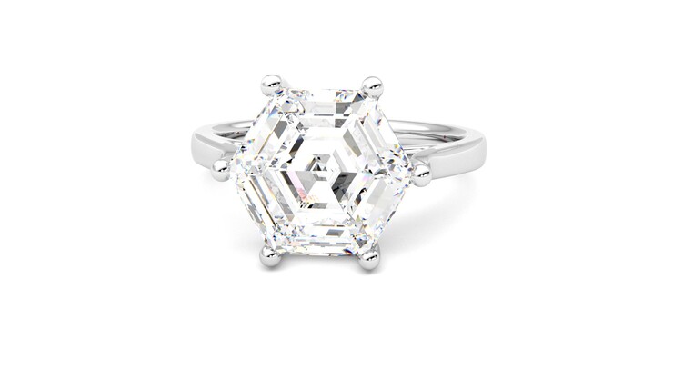 Taylor & Hart Hope Hexagonal Engagement Ring 360 degree image 28