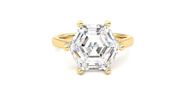 Taylor & Hart Hope Hexagonal Engagement Ring 360 degree image 1
