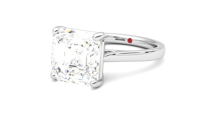 Taylor & Hart Hope Asscher Engagement Ring 360 degree image 25
